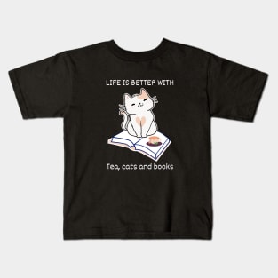 Life is better with cats Kids T-Shirt